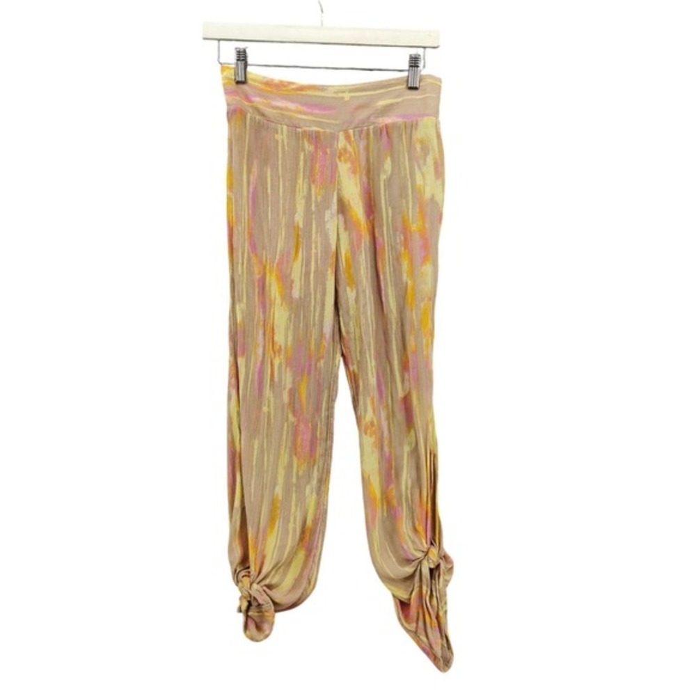 Free People‎ Women Festival Beachy Dancing Days Pant Brushstroke XS Yellow Pink